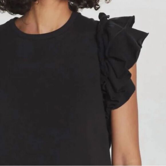 NWOT 169.00 Flutter  Sleeve French Terry Shell Top In Picante Large - Picture 4 of 4